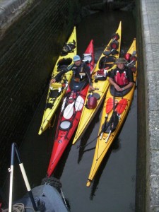Sea kayaks in the locks image