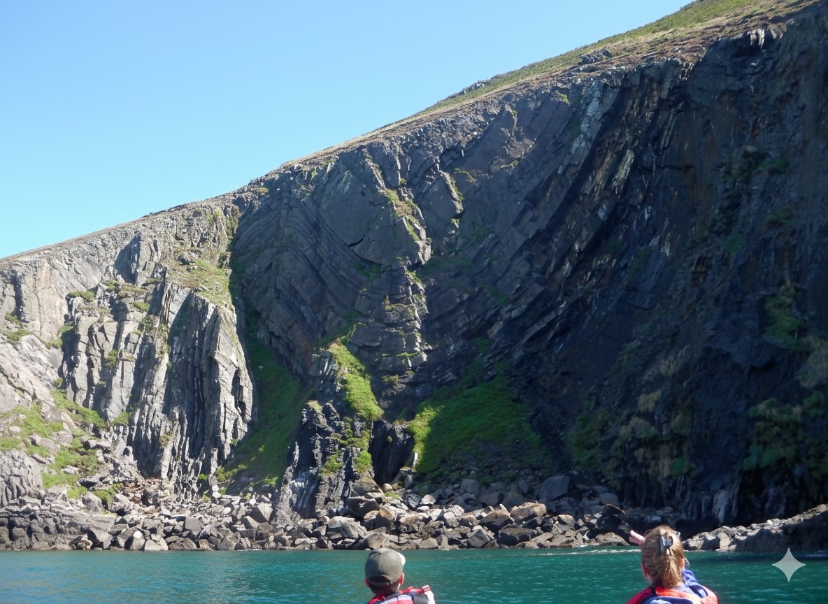 Sea kayaking near The Devil’s Scratch cliff formation