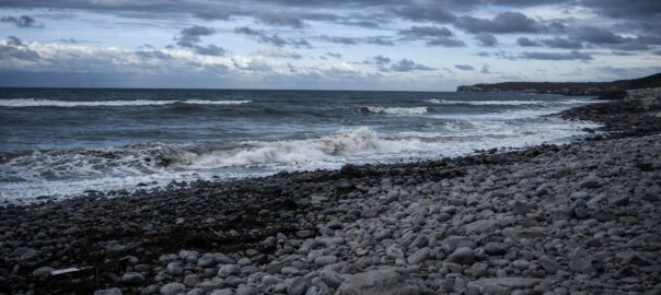 Wind against tide creating rough sea conditions in Pembrokeshire